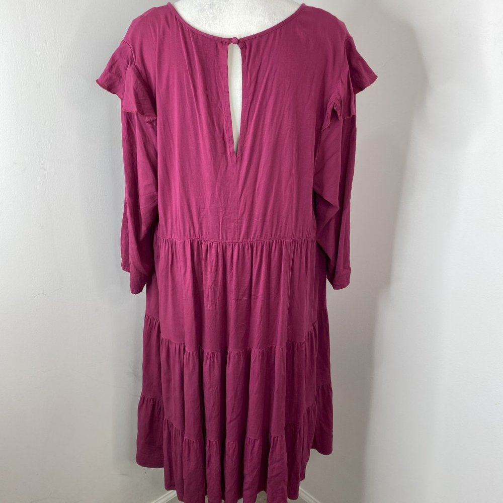 Torrid Fuchsia Keyhole Ruffle Dress - Picture 4 of 8